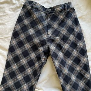 Motel Rocks Black Flare Plaid Pant